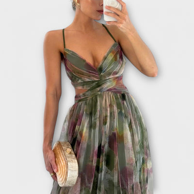 Mesh Maxi Dress - Elegant and Figure-Flattering