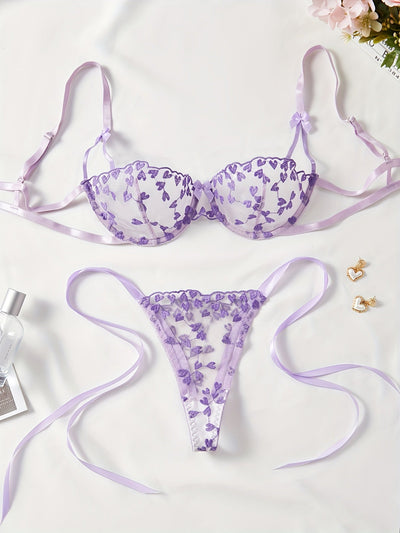 Nyxira | Heart Embroidered Lingerie