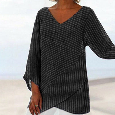 Striped Draped Top