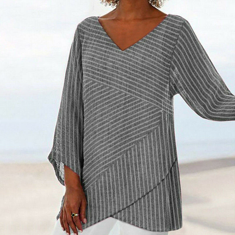 Striped Draped Top