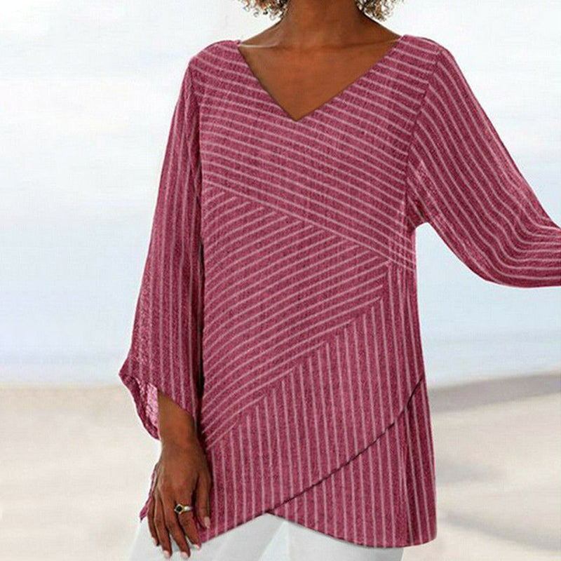 Striped Draped Top