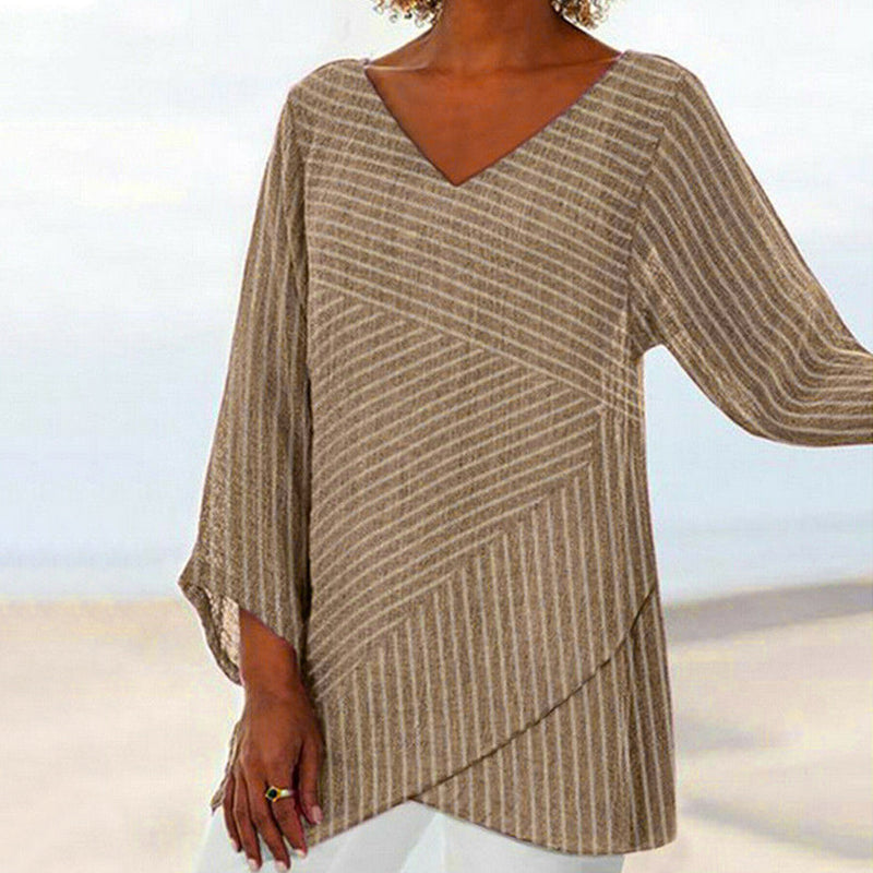 Striped Draped Top