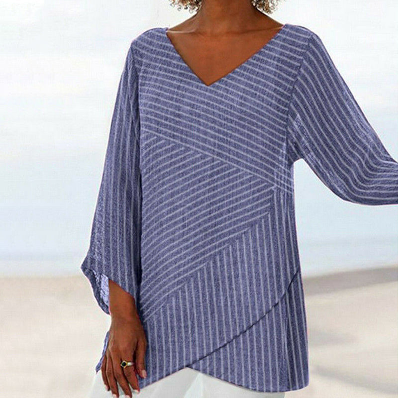 Striped Draped Top