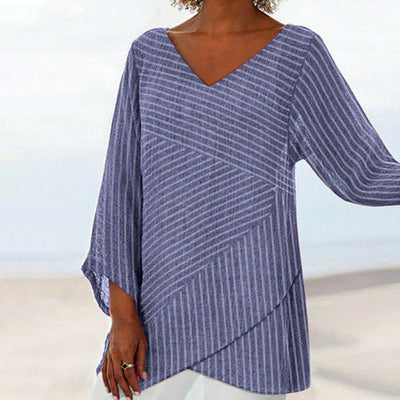 Striped Draped Top