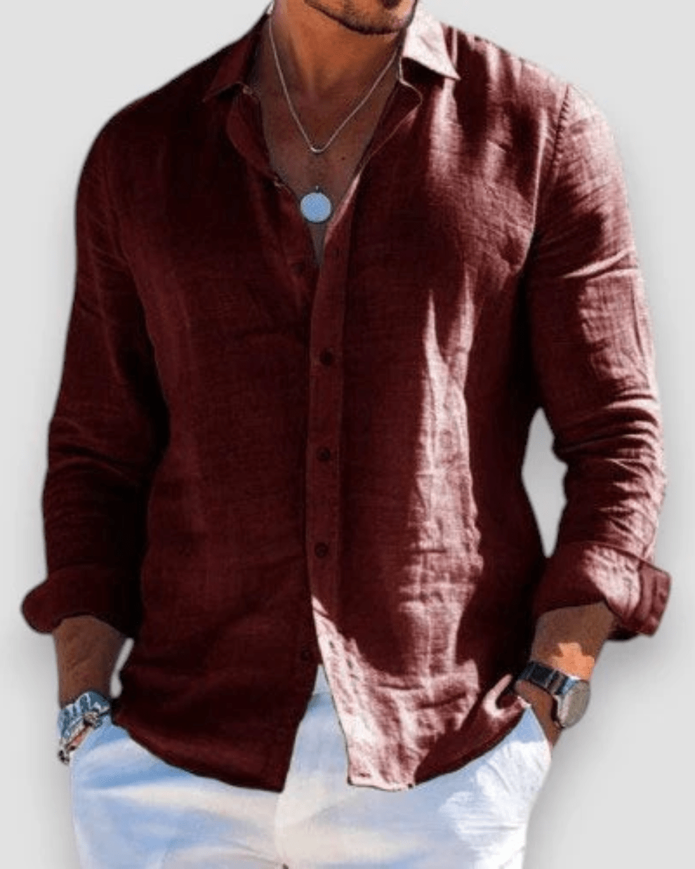 Linen Button-Up Shirt