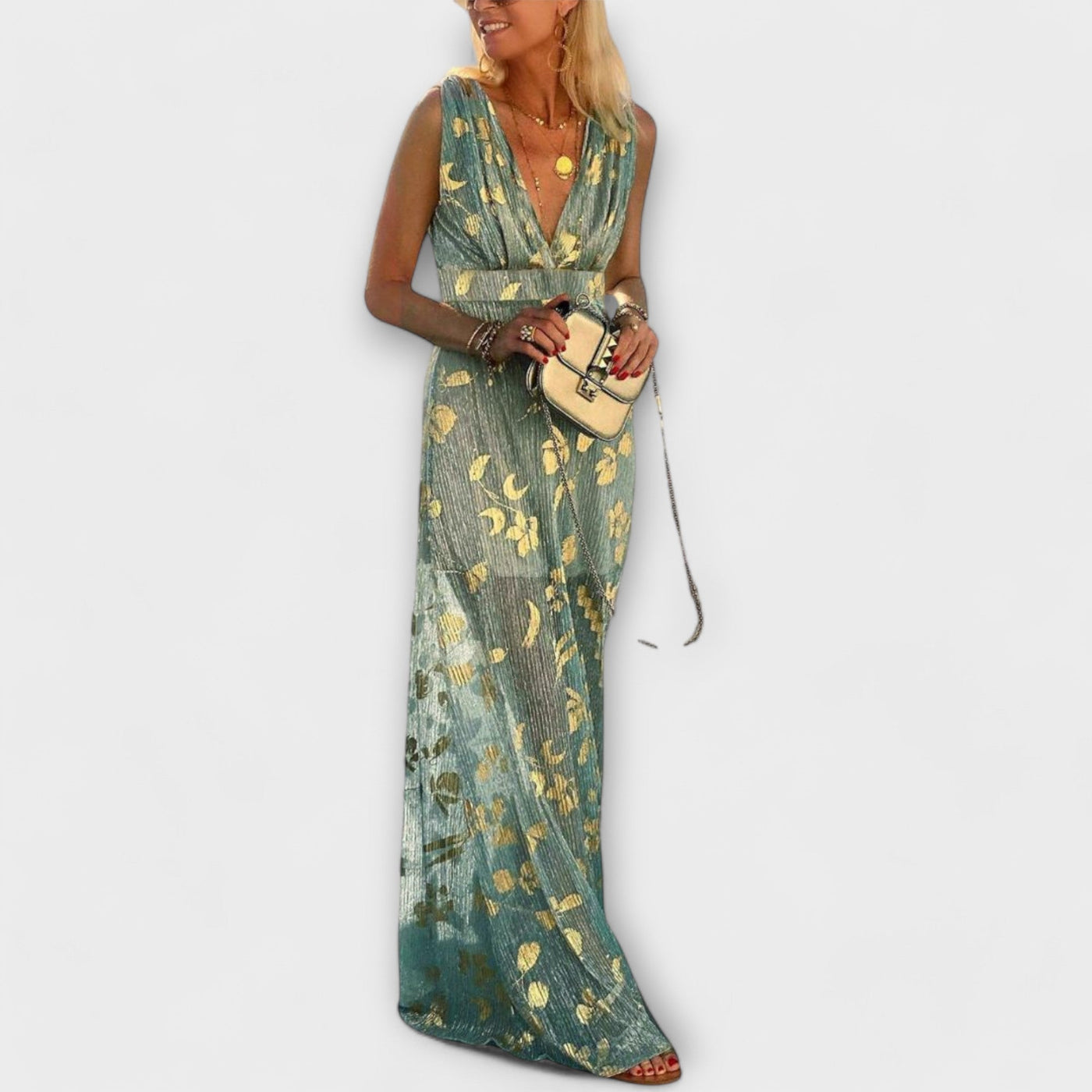V-neck Sequin Dress