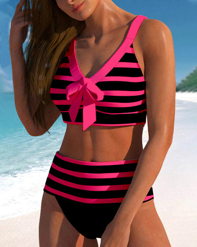 High-Waisted Striped Bikini