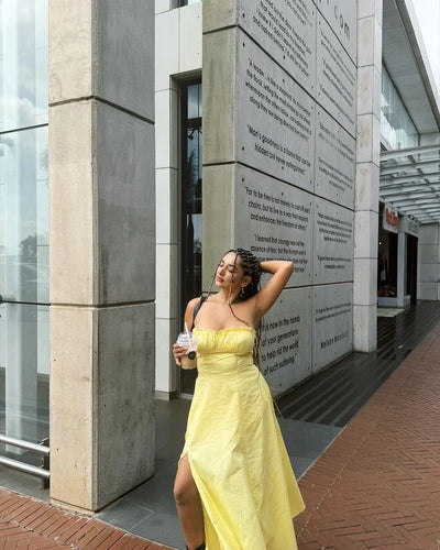 Elandra | Lemon Midi Dress