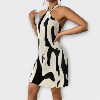 Halter Dress - Elegant Print