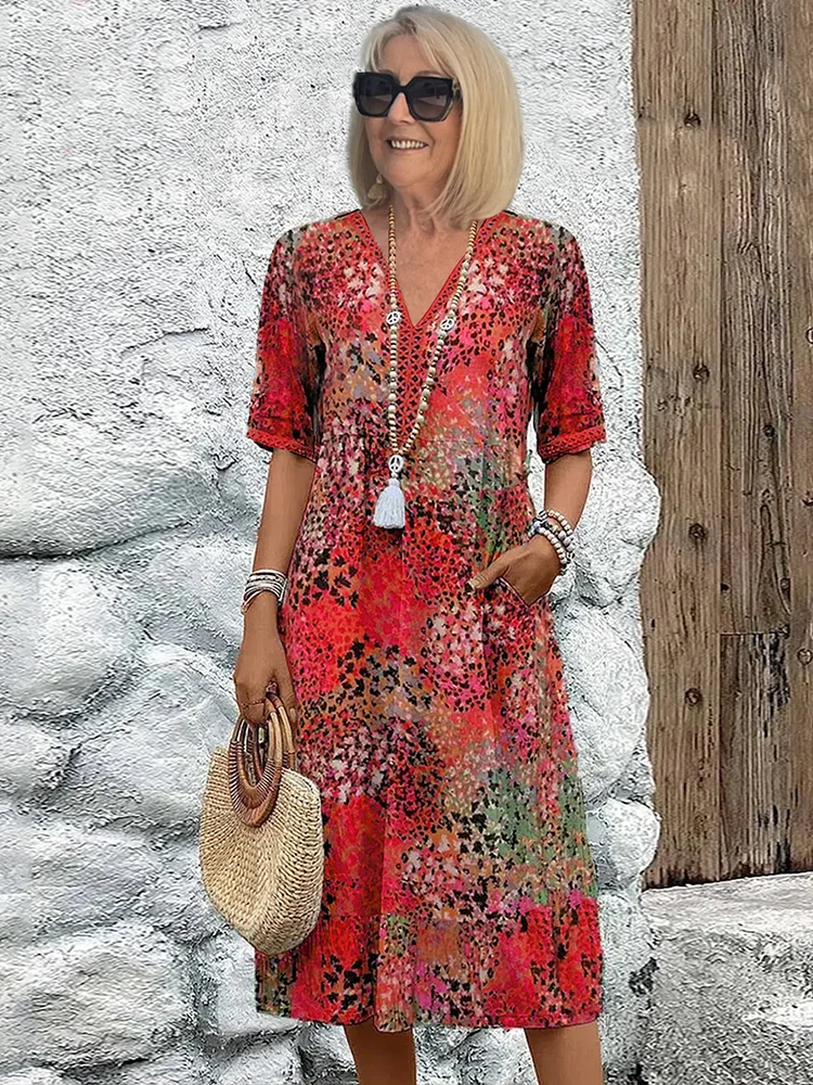 Cotton Linen Midi Dress