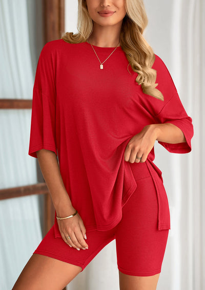 Oversized Set - Soft Tee & Stretch Shorts