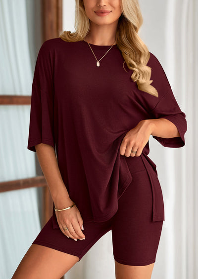Oversized Set - Soft Tee & Stretch Shorts