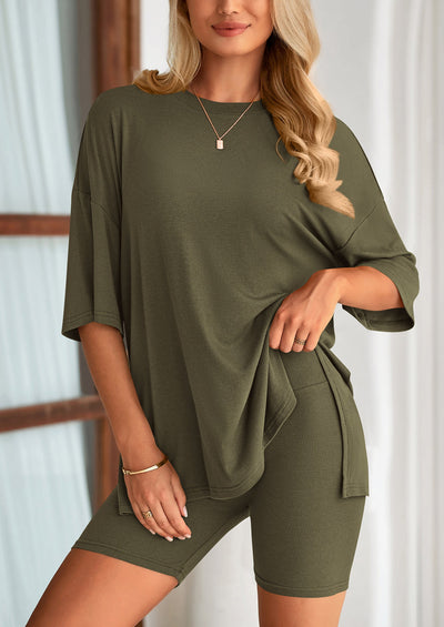 Oversized Set - Soft Tee & Stretch Shorts