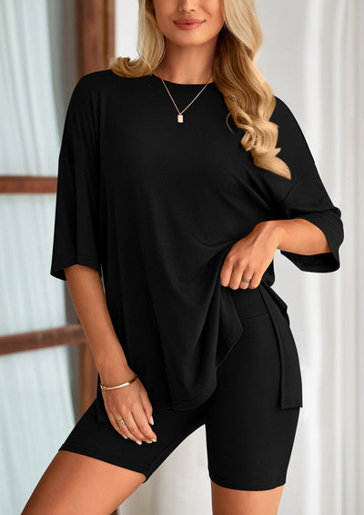 Oversized Set - Soft Tee & Stretch Shorts