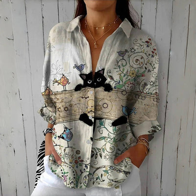 Cotton blouse "Art Gallery Visit" – Elegant & refined