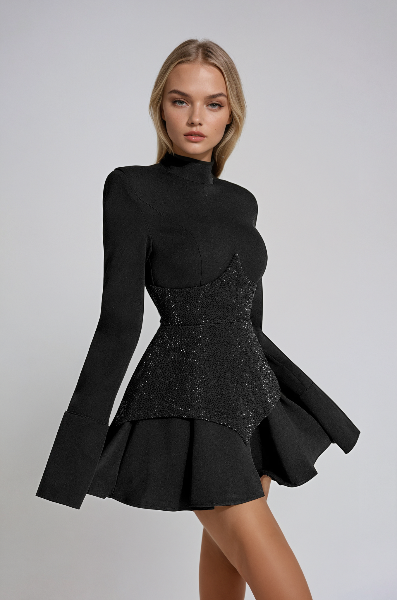 Shiny Sequins Mini Dress | Orianel
