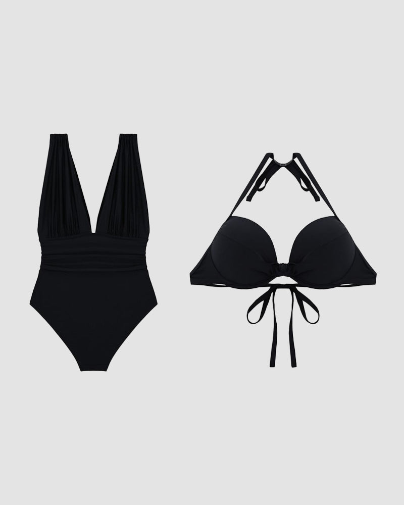 Deep V-Neck Swimsuit