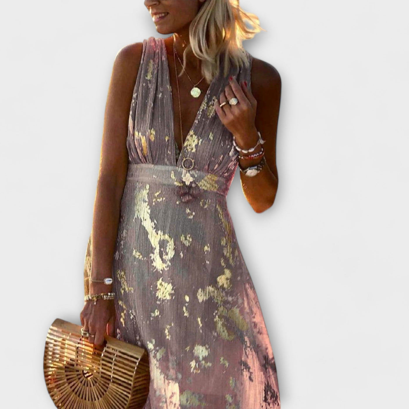 V-neck Sequin Dress