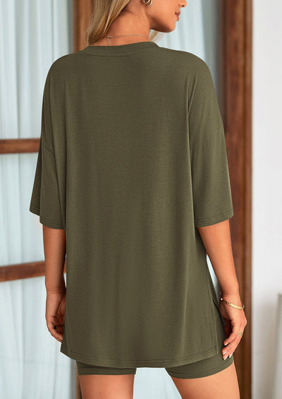 Oversized Set - Soft Tee & Stretch Shorts
