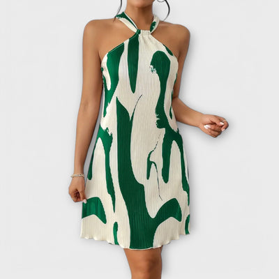 Halter Dress - Elegant Print