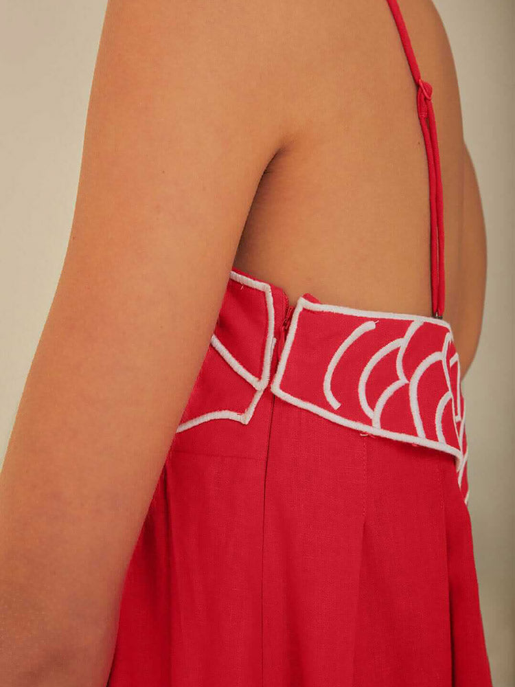 Audrie | Red Fish Maxi Dress