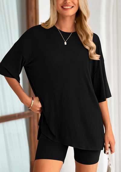 Oversized Set - Soft Tee & Stretch Shorts