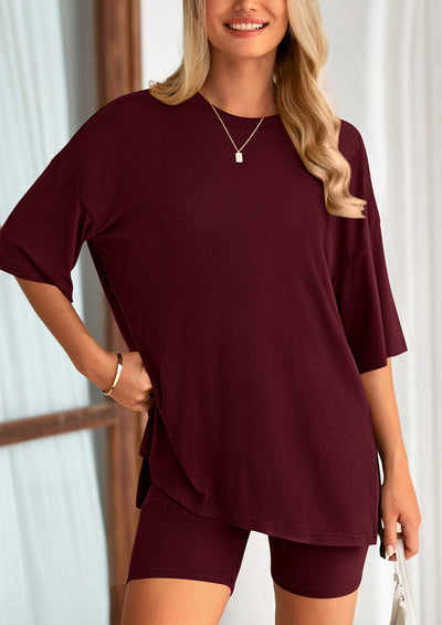 Oversized Set - Soft Tee & Stretch Shorts