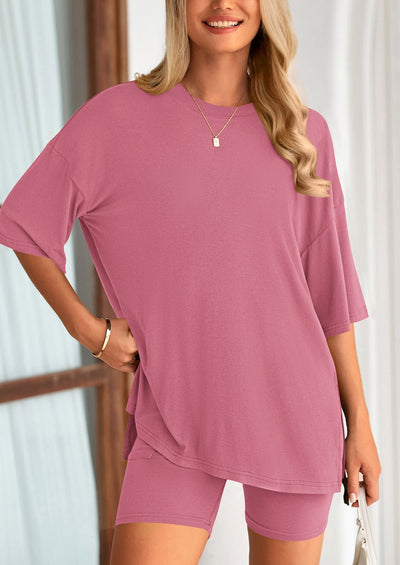 Oversized Set - Soft Tee & Stretch Shorts