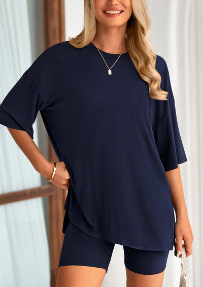 Oversized Set - Soft Tee & Stretch Shorts