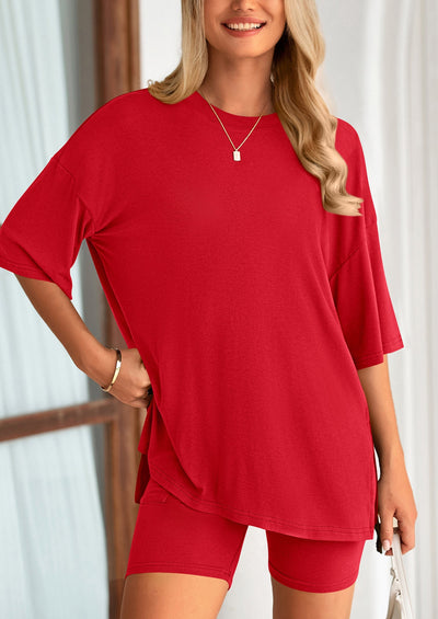 Oversized Set - Soft Tee & Stretch Shorts