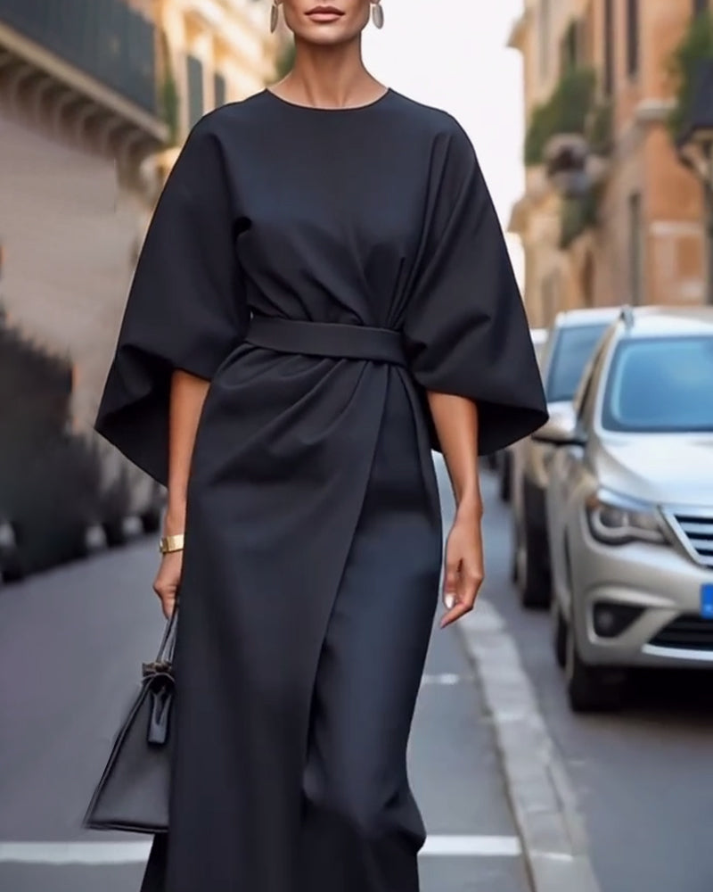 Elegant Lantern Sleeve Dress