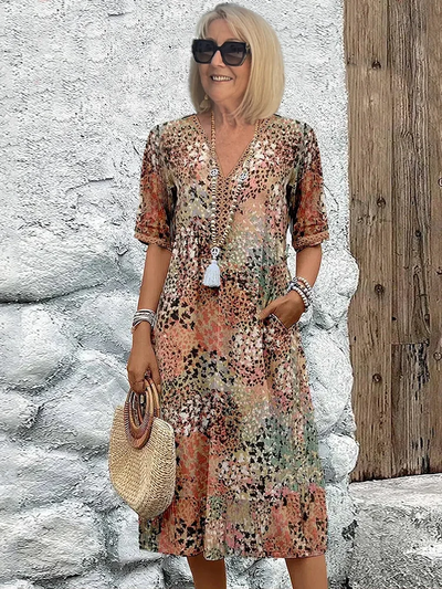 Cotton Linen Midi Dress
