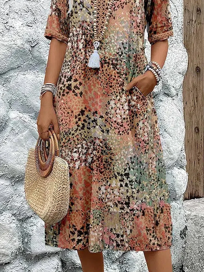 Cotton Linen Midi Dress