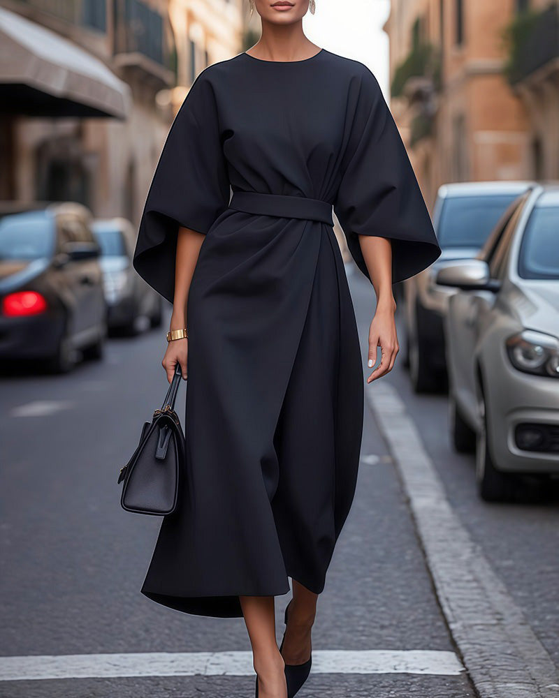 Elegant Lantern Sleeve Dress