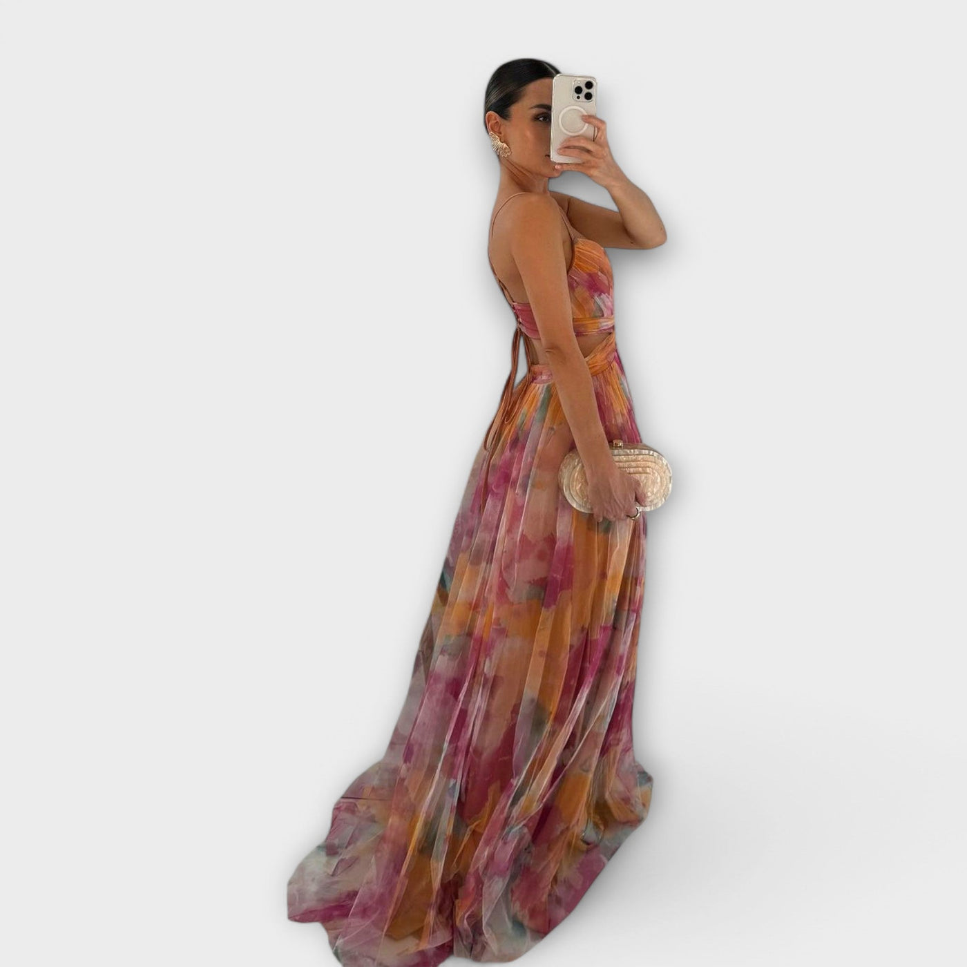 Mesh Maxi Dress - Elegant and Figure-Flattering