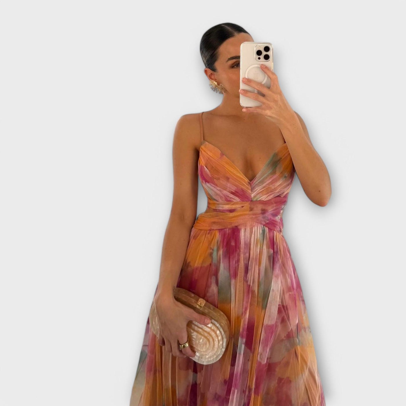 Mesh Maxi Dress - Elegant and Figure-Flattering