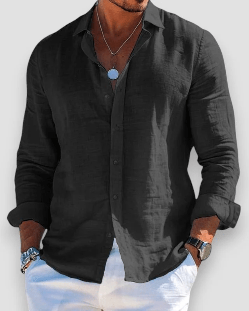 Linen Button-Up Shirt