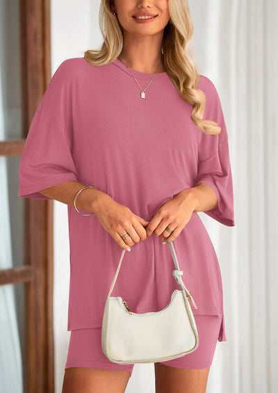Oversized Set - Soft Tee & Stretch Shorts