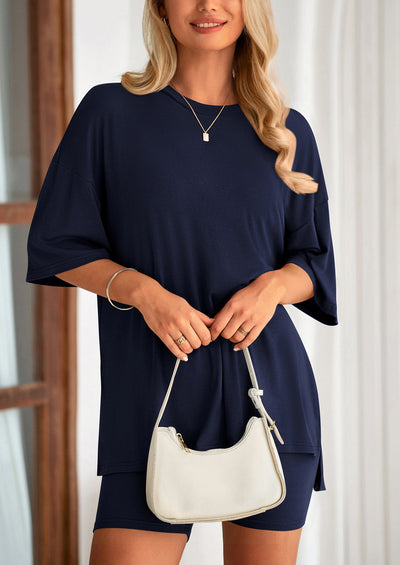 Oversized Set - Soft Tee & Stretch Shorts
