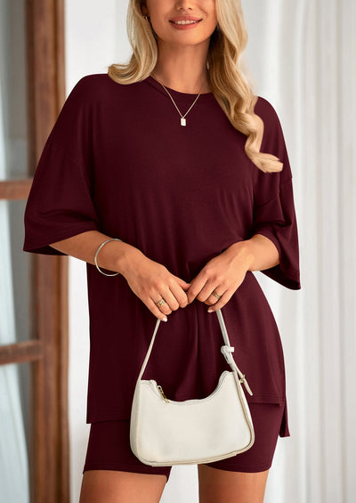 Oversized Set - Soft Tee & Stretch Shorts