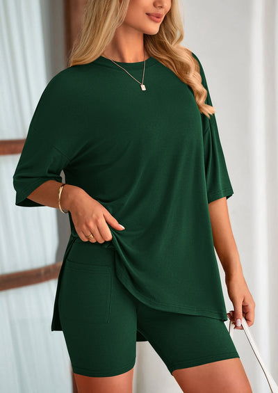 Oversized Set - Soft Tee & Stretch Shorts