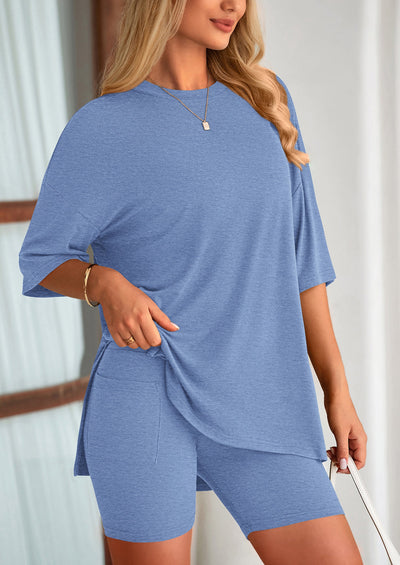 Oversized Set - Soft Tee & Stretch Shorts