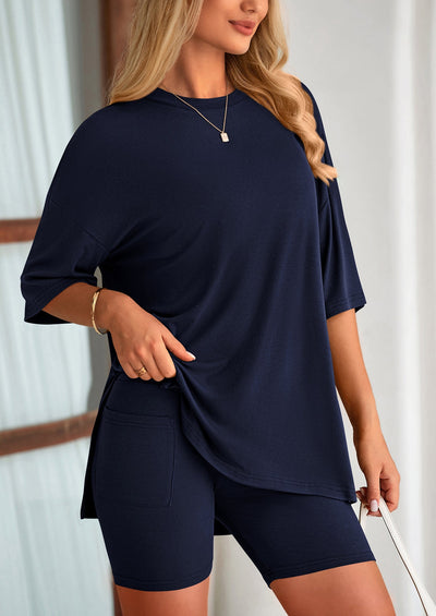 Oversized Set - Soft Tee & Stretch Shorts