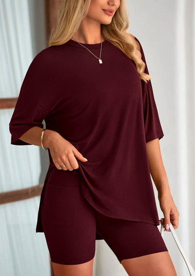 Oversized Set - Soft Tee & Stretch Shorts