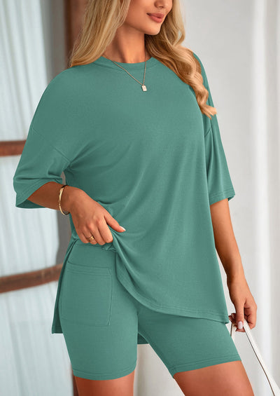 Oversized Set - Soft Tee & Stretch Shorts