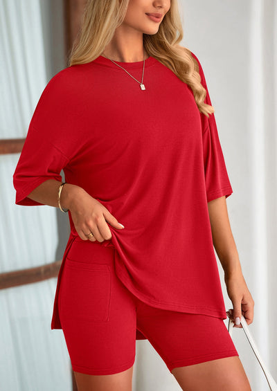 Oversized Set - Soft Tee & Stretch Shorts