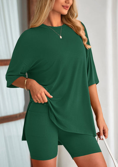 Oversized Set - Soft Tee & Stretch Shorts