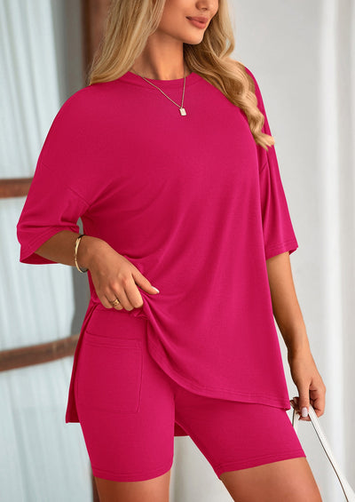 Oversized Set - Soft Tee & Stretch Shorts