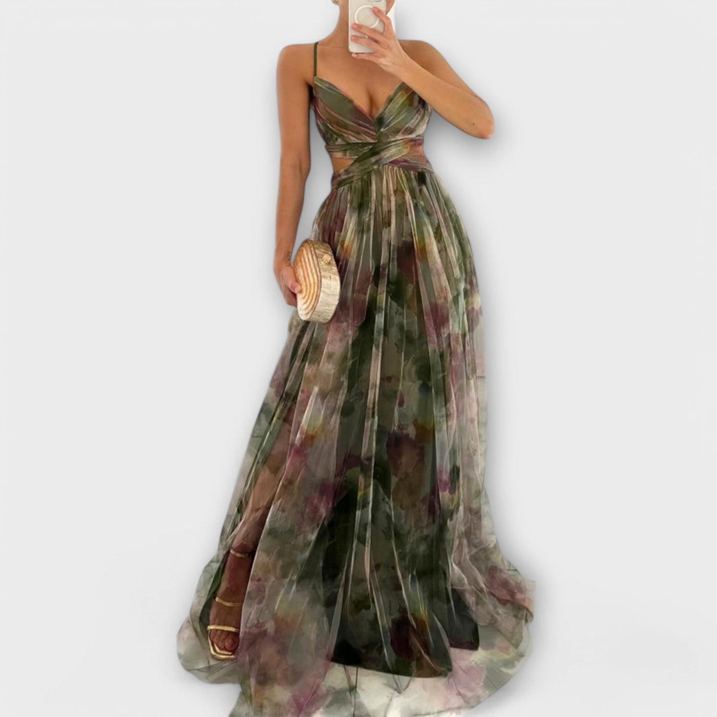 Mesh Maxi Dress - Elegant and Figure-Flattering