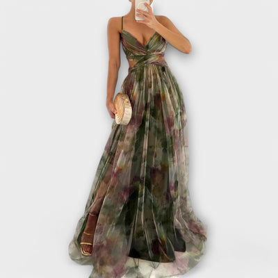 Mesh Maxi Dress - Elegant and Figure-Flattering